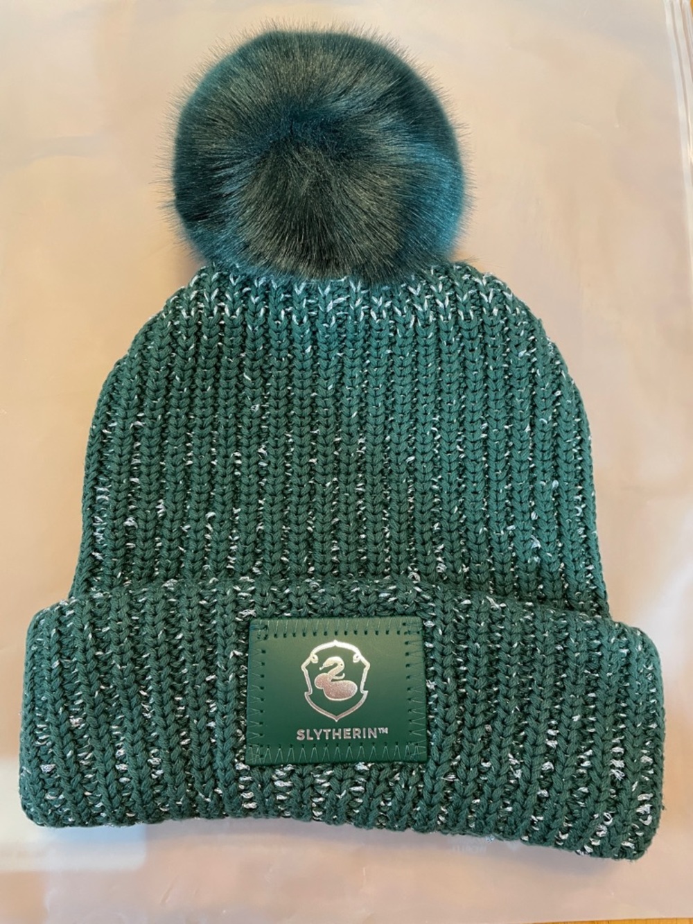 Love Your Melon Harry Potter Hunter Slytherin Metallic Pom Beanie NIB